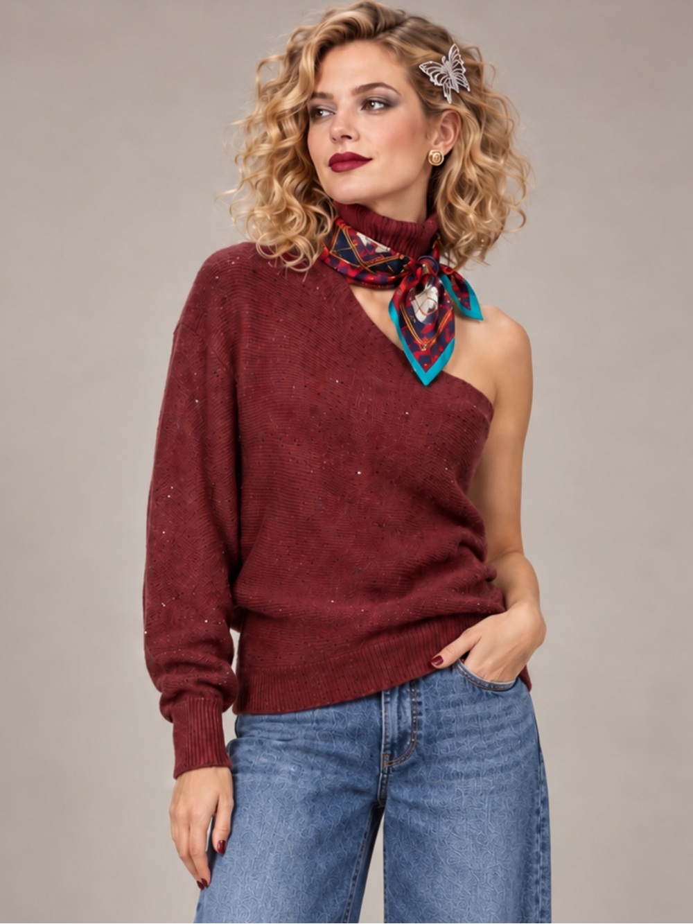 Brunello Cucinelli one shoulder sweater mint condition